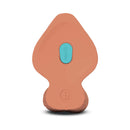 b-Vibe Slipskin Realistic Silicone Dildo 9 inch Girthy Mocha bottom view with control button.