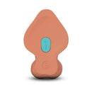 b-Vibe Slipskin Realistic Silicone Dildo 10 inch Curved Mocha back view showcasing its realistic design.