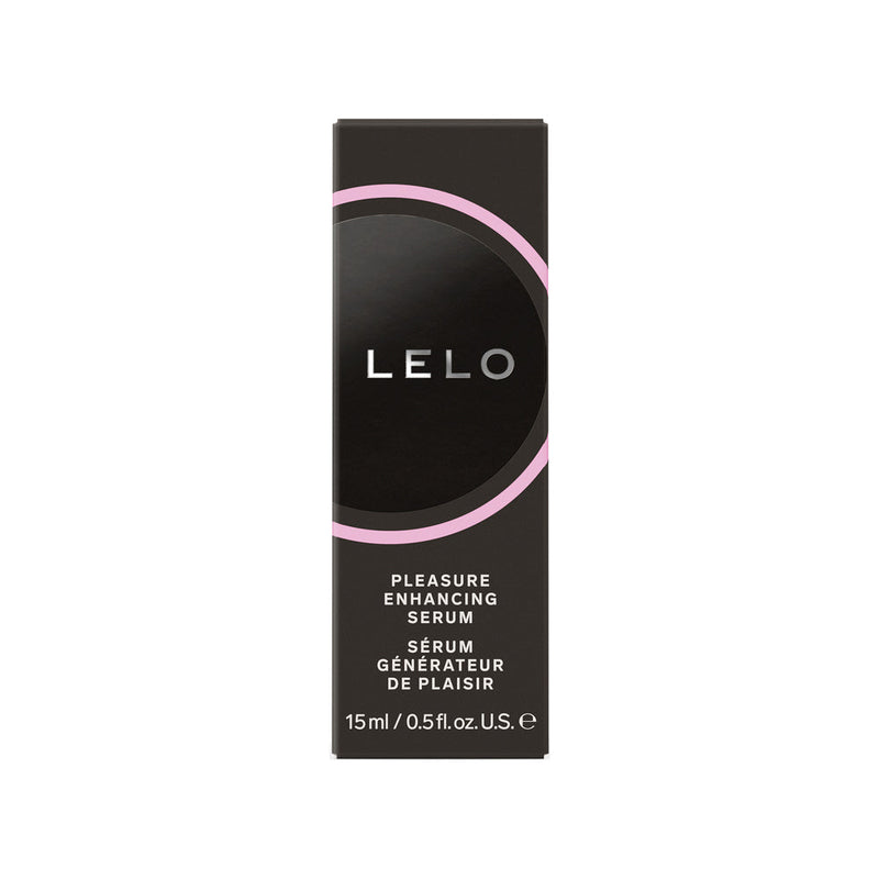 LELO Pleasure Enhancing Serum 0.5 Oz packaging featuring pleasure-boosting stimulating gel for enhanced sensations.