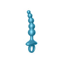 Luv Inc Cr23 Curved Ring Vibrating Anal Beads Metallic Blue product image showcasing its sleek tapered design.