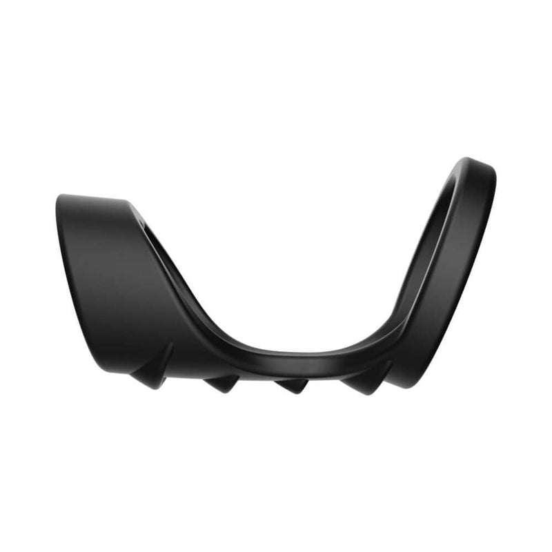 Forto F-45 Textured Bridge Cocksling Black side view showcasing its ergonomic design and textured features for enhanced pleasure.