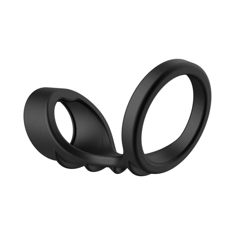 Forto F-45 Textured Bridge Cocksling Black, premium enhancement sleeve for pleasure and performance.