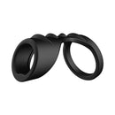 Forto F-45 Textured Bridge Cocksling Black, premium silicone enhancement sleeve for pleasure and performance.