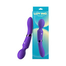 Luv Inc De39 Double-Ended Luv Wand Vibrator Dark Purple in elegant packaging showcasing its dual pleasure design.