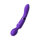 Luv Inc De39 Double-Ended Luv Wand Vibrator Dark Purple featuring textured tip and flexible neck for versatile pleasure.