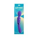 Luv Inc De39 Double-Ended Luv Wand Vibrator Dark Purple packaging with stylish design for enhanced pleasure.
