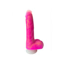 Adam & Eve The Squiggler Dual Density Gyrating Dildo in vibrant pink color with suction base for versatile pleasure.