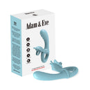 Adam & Eve Couples Butterfly Play Set Rabbit Vibrator packaging with multiple vibrators and features displayed.