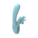 Adam & Eve Couples Butterfly Play Set Rabbit Vibrator in blue with G-spot tip and butterfly stimulator.