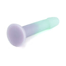 Adam & Eve Ombre Curve Liquid Silicone Dildo featuring soft ombré pastels and a sensually curved shaft.