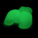 Adam & Eve Glow-in-the-dark Peek-a-booty Masturbator glowing in the dark, showcasing its lifelike features.