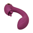Adam & Eve Rose Gold Clit Tickler Dual Stimulating Vibrator in purple silhouette with unique design features.