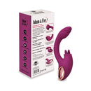 Adam & Eve Rose Gold Clit Tickler Dual Stimulating Vibrator packaging with features highlighted.