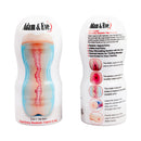 Adam & Eve Dual Entry 2-in-1 Stroker packaging showcasing dual-entry realistic vagina and ass features.