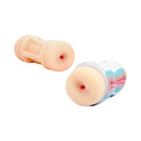 Adam & Eve Dual Entry 2-in-1 Stroker showcasing lifelike openings for anal and vaginal use.