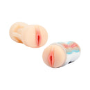 Adam & Eve Dual Entry 2-in-1 Stroker showing anal and vaginal openings with realistic details.
