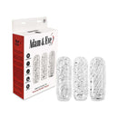 Adam & Eve Adam's Crystal Trio Stroker Set with three textured strokers in a crystal clear packaging.