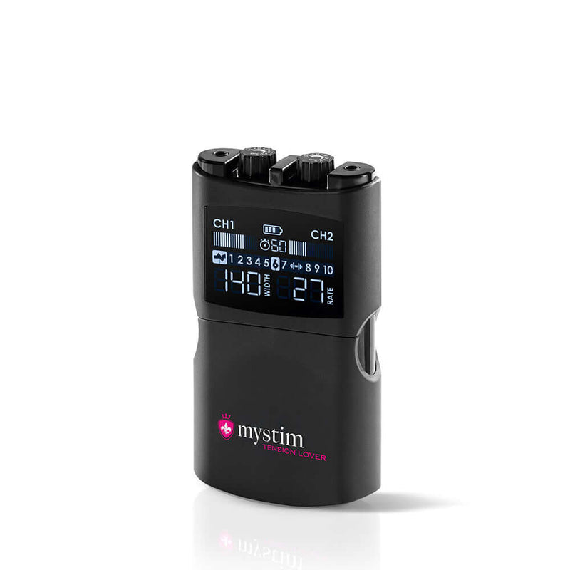Mystim Tension Lover 2 Electrosex Stimulator featuring advanced digital controls for enhanced pleasure.