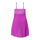 Magic Silk Butterfly Fantasies Gown & Thong Set Neon Purple featuring lace top and soft, stretchy fabric.