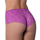 Magic Silk Butterfly Fantasies Boy Short Neon Purple L/XL showcasing elegant lace design in vibrant purple color.