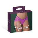 Magic Silk Butterfly Fantasies Boy Short Neon Purple L/XL packaging featuring elegant lace design.