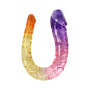 Adam & Eve Sunrise Dreams Double Dong in vibrant ombré colors for dual-ended pleasure.