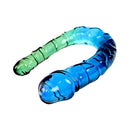 Adam & Eve Sensual Seaside Dreams Double Dong featuring blue and green hues with a flexible double-ended design.