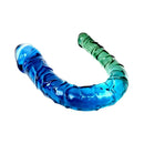 Adam & Eve Sensual Seaside Dreams Double Dong showcasing cool blue and green hues with a flexible double-ended design.