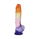 Adam & Eve Sunrise Dreams Realistic Dildo 8.5 Inch with ombré finish in orange, pink, and purple colors