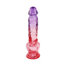 Adam & Eve Sunset Dreams Realistic Dildo 8.5 Inch with bold ombré color fade from purple to pink.