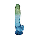 Adam & Eve Seaside Dreams 8.5 Inch Realistic Dildo in ocean colors with lifelike details.