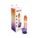 Adam & Eve Sunrise Dreams Realistic Dildo 9.5 Inch with colorful ombré design and packaging.