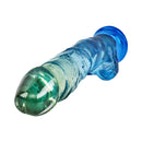 Adam & Eve Seaside Dreams 9.5 Inch Realistic Dildo with blue and green ombré finish for lifelike pleasure.