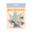 Pastease Indica Pot Leaf Silver Holographic Weed Pasties pack with holographic pot leaf design.
