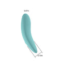 Spectrum Essentials Silicone Compact External Vibrator Blue dimensions showing 0.87in height and 0.73in width.