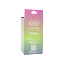 Packaging with care instructions for Spectrum Essentials Silicone Compact External Vibrator Blue.