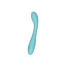 Spectrum Essentials Silicone G-spot Vibrator Blue shown in a sleek, curved design for optimal pleasure and stimulation.
