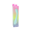 Spectrum Essentials Silicone G-spot Vibrator Blue packaging displaying its unique design and color.