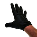 Prowler RED Leather Gloves Large Black on a hand, showcasing quality leather and snug fit for a polished look.