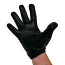 Prowler RED Leather Gloves 2XL Black displayed on a hand, showcasing high-quality leather and snug fit.