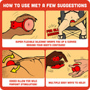 Cute Little Fuckers Morrie Mushroom Vibrator Red usage guide with flexible silicone, for all bodies, multiple holding styles.