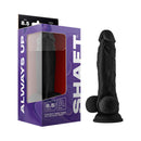 Shaft Model A 8.5 inch Liquid Silicone Dong with Balls Black in packaging, showcasing realistic design and texture.