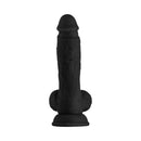Shaft Model A 8.5 inch Liquid Silicone Dong with Balls Black, showcasing realistic design and flexible silicone material.