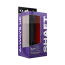 Shaft Model A 8.5 inch Liquid Silicone Dong with Balls Black packaging showcasing premium quality and realistic design.