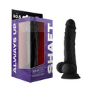 Shaft Model A 10.5 inch Liquid Silicone Dong with Balls Black displayed with packaging.