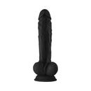 Shaft Model A 10.5 inch Liquid Silicone Dong with Balls Black featuring realistic design, textured surface, and dual-layer silicone.
