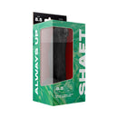 Shaft Model N 8.5 inch Liquid Silicone Dong with Balls Black packaging box on a green background.