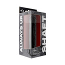 Shaft Model J 9.5 inch Liquid Silicone Dong Black packaging with clear front and bold brand display.