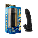 Shaft Vibrating Model C 8.5 inch Dildo Black in packaging, featuring realistic design and dynamic vibration.