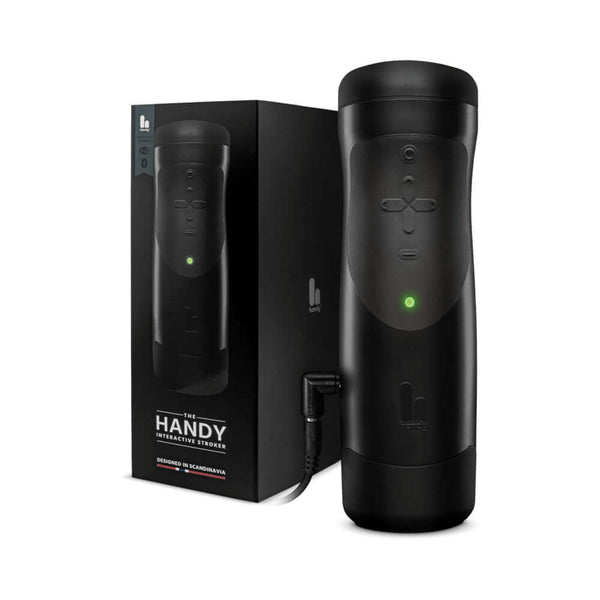 The Handy Interactive Stroker with sleek design and interactive features in packaging.